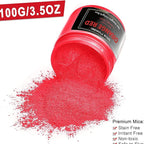 Deep Red Mica Powder Pigment (100g) -Cosmetic Grade Metallic Mica Powder for Epoxy Resin, Lip Gloss, Soap,Candle making, Bath Bombs,Tumblers, Jewelry, Dyes and DIY Crafting Projects(Orange Red, 3.5oz)