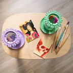 Paint Puck Ultimate Rinse Cup Paint Brush Cleaner (Purple, Jar) - Non-Spill Paint Water Cup & Brush Cleaner with Brush Holder, Squeegee Lips & Drip Tray for Acrylic, Watercolor & Art Supplies