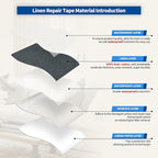 KING MOUNTAIN Linen Repair Patches, Self-Adhesive Linen Fabric Patches, 4 X 63 inch Extra Size, Multi Color, Can be Used for Linen Sofa Repair and Linen Clothes Repair (Charcoal Gray)