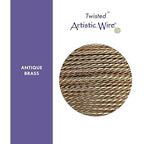Artistic Wire, 20 Gauge / .81 mm Tarnish Resistant Colored Copper Craft Wire, Round Twist, Antique Brass Color, 8 yd / 7.31 m