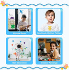 24 Pieces Stencils for Kids,Large Drawing Stencils Chalk Template,8 Inches Washable Shape Template Kit for Crafts,Painting Drawing for Kids Toddlers Preschool(Primary, 8 inch)