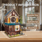 3D Wooden Puzzles - Miniature Cuckoo Clock House Kit, DIY Wooden Building Set for Adults and Teens, Mini Model Kit with 3-Mode Touch Switch - Cuckoo House (SQ-61)
