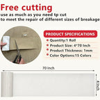 Linen Repair Tape 4x70 Inch Self-Adhesive Couch Patch Repair Fabric Patch for Furniture,Sofas,Cushion,Chairs,Bags,Linen Goods(White)