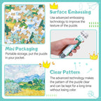 150 Pieces Mini Jigsaw Puzzles for Adults & Kids, 6" x 4" Small Jigsaw Puzzles Capsule Tube Jigsaw Puzzles Intelligent Game, Wheat Field with Cypresses Irises The Harvest (Wheatfields) 3 Pack