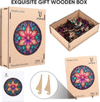 Dream Lotus Wooden Puzzles, 500 Pieces Jigsaw Puzzles 16.5x16.5 inch, Unique Design Wooden Puzzles for Adults and Kids, Family Game Gift