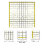 KERING Extra-Large Quilting Ruler - 12.5x12.5 inch Anti-Slip Acrylic Ruler for Patchwork Piecing, Bias Strips & Rotary Cutting, Professional Quilter's Must-Have Tool