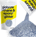 Hemway Polyurethane & Epoxy Resin Glitter 100g / 3.5oz Metallic Crystal Flake Additive for Flooring Jewelry Tumblers Glass Pigment - Fine (1/64" 0.015" 0.4mm) - Azure Blue