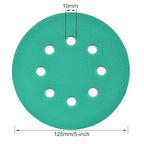 5-Inch 8-Hole Wet Dry Sanding Discs 220 Grit, Polyester Film Backed Heavy-Duty Hook and Loop Sandpaper for Random Orbital Sander, 50-Pack