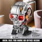 Mechanical Halloween Skull Building Set for Adult,Skeleton Head Building Blocks Toys,Buildable Horror Display Model,Collectible Decor for Home or Office,Gift for Men Boys 8-14(1099pcs)