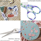 BIHRTC 3.6inch Small Craft Scissors Cross Stitch Knitting Scissors Sharp Stainless Steel Tip for Sewing Threading Crafting Needlework Art DIY Work