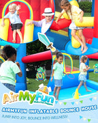 AirMyFun Bounce House for Kids 3-6, Premium Material Bounce House with Slide,Indoor Outdoor Inflatable Bounce House, Includes Blower – Bouncy Castle for Fun & Birthdays
