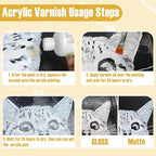 Gloss Varnish for Acrylic Painting, 100ml Clear Acrylic Varnish Gloss Keeps Paintings from Yellowing, Cracking, Maintains Permanent Color