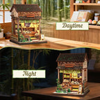 CUTEBEE Book Nook Kit - DIY Miniature House Japanese Sweet Wagashi Shop, Dollhouse Kit for Adults and Teens, Bookshelf Decor 3D Wooden Puzzle, Gifts for Family, Friends（Kanmi-dokoro Kurihara）
