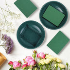 16 Sets Flower Foam Blocks with Bowl Kit Square Floral Foam Blocks Floral Arrangement Round Bowls DIY Floral Foam for Flower Arrangements Birthday Wedding Party Decoration Table Centerpiece