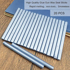 Wax Seal Stick, Ioggtser 20PCS Mini Glue Gun Wax Seal Stick for Wax Seal Stamp, Sealing Wax Sticks for Wedding Invitations, Cards, Envelopes (Gray Blue)