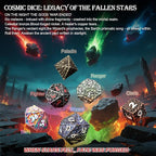 Haxtec DND Dice Set Metal Dice Compatible with Dungeons and Dragons D&D Gift TTRPG Antique Iron Red Polyhedral Dice