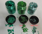 Gilding Flakes,Gold Foil Flakes for Resin,Blue Red Purple Pink Metallic Foil Flakes for Resin Jewelry Making,Nails,Painting Art,Crafts and Slime (Green)