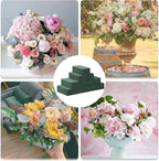 Tunnkit 12 Pcs Wet & Dry Floral Foam Blocks for Fresh and Artificial Flower Arrangement，(7.8" L x 3.5" W x 2.4" H) Flower Foam Brick Florist Foam for DIY Craft Wedding Home Decorations