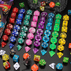 QMay DND Dice Set 15 X 7 Polyhedral Dice (105pcs) with 1 Large Flannel Bag, D&D Dice (D4 D6 D8 D10 D% D12 D20) for Dungeons and Dragons RPG MTG Table Games