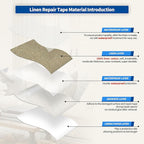 KING MOUNTAIN Linen Repair Patches, Self-Adhesive Linen Fabric Patches, 4 X 63 inch Extra Size, Multi Color, Can be Used for Linen Sofa Repair and Linen Clothes Repair (Flaxen)
