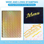PATIKIL 11.7x8.3" Hot Stamping Foil Paper Sheet, 20 Sheets A4 Heat Transfer Hot Stamping Paper Foil for Leather DIY Logo Decor Craft Gift Package Scrapbook Card, Gold Gemstone