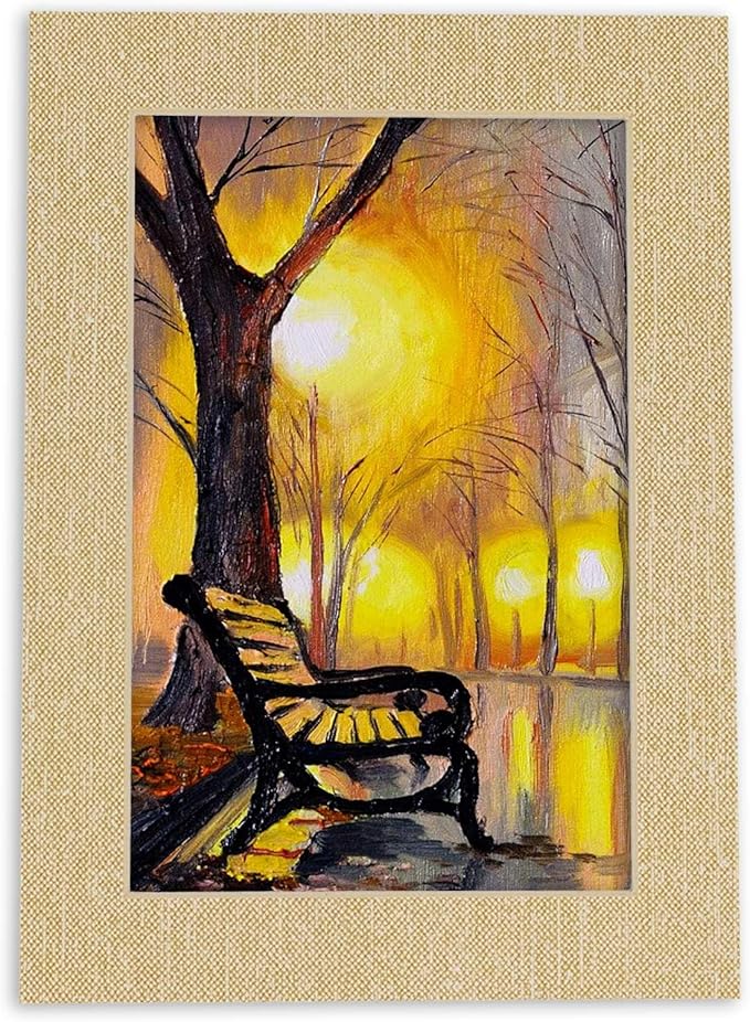 Pack of TEN 11x14 Mats Bevel Cut for 8.5x11 Photos - Acid Free Fresh Linen Canvas Precut Matboards For Pictures, Photos, Framing - 4-ply Thickness