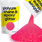 Hemway Polyurethane & Epoxy Resin Glitter 100g / 3.5oz Metallic Crystal Flake Additive for Flooring Jewelry Tumblers Glass Pigment - Ultrafine (1/128" 0.008" 0.2mm) - Fluorescent Pink