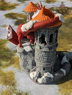 Dragon 3D Printed Dice Tower - Mythic Roll Collection - Unchained Games - Ascend to New Heights with your Rolls! (14.) Yellow)