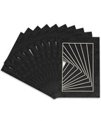 Pack of TEN 11x14 Mats Bevel Cut for 8.5x11 Photos - Acid Free Dark Grey Suede Precut Matboards For Pictures, Photos, Framing - 4-ply Thickness