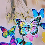 36 Sheets Holographic Sticker Paper Clear Vinyl Sheets Self-Adhesive Overlay Film Laminate Sticker Paper Rainbow/Dots/Star/Broked Glass/Sand Star/Heart, 8.5x11 Inch