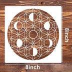 Sacred Geometry Stencil 8inch Reusable Stencils for Crafts Metatron's Cube/The Flower of Life Drawing Templates for Wall Canvas Paper Art Crafts