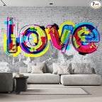 wall26 Colorful Graffiti Large Wall Mural, Removable Peel and Stick Wallpaper, Home Decor - 132x168 inches