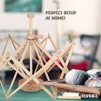 Olikraft Wooden Yarn Swift | Lightweight Reverse Yarn Umbrella Swifts | Ball Swift | Skein Winder | No Clamp Required (Patented)