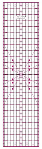 Quilting Ruler 6"x24",Non-Slip Clear Acrylic Sewing Ruler with Easy-to-Read Grid,Pink & Black Grid Design,Perfect for Fabric,Patchwork,Cutting & Sewing Crafts,Durable Tool for Quilting