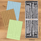 Threetols 3-D Textured Christmas Embossing Folder, Elk Background Embossing Folder for Card Making, Forest Frame DIY Plastic Scrapbooking Photo Album Card Paper DIY Craft Decor Template Mold