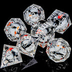 ARUOHHA DND Dice Set Liquid Core Koi Fish Sharp Edged Dragons Dice Compatible with D&D Role Playing Game, RPG Handmade Resin Dungeons Polyhedral D and D Dice Set D20 D12 D10 D8 D6 D4