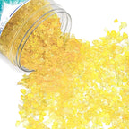 Crushed Glass for Resin Art - 3-6mm Yellow, 1.5lb | Broken Glass Pieces for Crafts, Vase Filler & Fire Pit Media | Decorative Stones