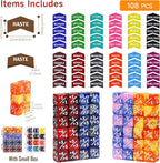 SIXPOINTS 108PCS 12mm MTG Counter Dice +1/+1 Tokens 6 Sided Dice & MTG Keyword Counters Tokens Set for Magic The Gathering, MTG, TCG, Card Games Accessories (4 Color Dices#E + MTG Keyword Counters)