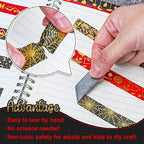 Whaline 12 Rolls Halloween Washi Tapes Red Black Foil Gold Decorative Tapes Skull Spider Web Pumpkin Pattern Masking Tapes for Halloween Scary Scrapbook Journal DIY Craft Gift Wrapping, 9.8Ft