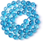 8mm 46pcs Blue Topaz Crystal Quartz Natural Stone Round Loose Beads for Jewelry Making DIY Bracelet Necklace Earrings