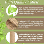 Buryeah 40 Inch x 33 ft Burlap Fabrics Roll Natural Jute Burlap Garden Tree Wrap Outdoor Weed Barrier DIY Fall Halloween Craft Winter Frost Plant Landscape Blankets Cloth for Plant Gardening Shrubs