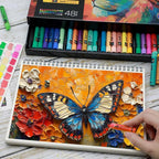 Soft Oil Pastels Set of 48 Vibrant Colors, Smooth and Soft Oil Pastel Crayons for Artists, Beginners, Teachers, Students, Great Blending and Layering for Art Supplies, Art Painting, Drawing