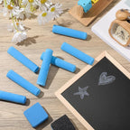 Fulmoon 40 Pcs Jumbo Sidewalk Chalk for Kids Outdoor Art Non Toxic Large Washable Street Chalk for Adults Drawing Painting Classroom(Blue,Round Style)