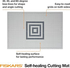 Fiskars Self Healing Cutting Mat for Quilting, Arts and Crafts, 24" x 36" Grid, Sewing Mat, Craft Cutting Board, Sewing Supplies and Quilting Tools