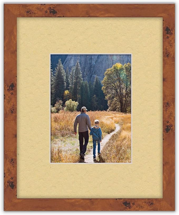 8x10 Mat Bevel Cut for 5x8 Photos - Acid Free Marzipan Beige Precut Matboard With Backing Board and Crystal Clear, Self Seal Photo Mat Bag - For Pictures, Photos, Framing - 4-ply Thickness
