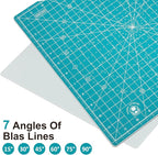 Headley Tools 12"x12" Rotating Cutting Mat, Self Healing Mat with 360-Degree Rotation & Anti-Slip Base, Sewing Board Cutting Mat Perfect for Fabric Quilting Leather Hobby Project, Turquoise