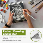 CONDA 5.5 x 8.5 Sketchbook Book - Top Spiral Bound Pad, 2 Packs of 100-Sheets (68lb/100gsm) Acid Free Artistic Paper for Drawing, Painting, Writing - Ideal for Beginners Artists
