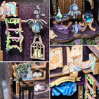 Fsolis Book Nook Kit, DIY Scene Miniature House Kit for Adults and Beginners Tiny House Mini Scale Model Booknook Craft Bookshelf Puzzle Nook Decor Gifts for Women Teenagers (The Astrology Bookshop)