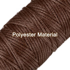 uxcell Leather Sewing Waxed Thread, 55 Yards / 50m 0.8mm 150D Flat Polyester All-Purpose Threads for Leather Crafts, Bookbinding, Dark Brown