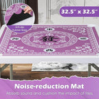 Giantex Folding Mahjong Table, 35" Square Card Table with Cup Holders, Removable Noise Reduction Mat, HDPE Tabletop, 4-Player Portable Domino Tables for Poker Blackjack Board Game (Pink)